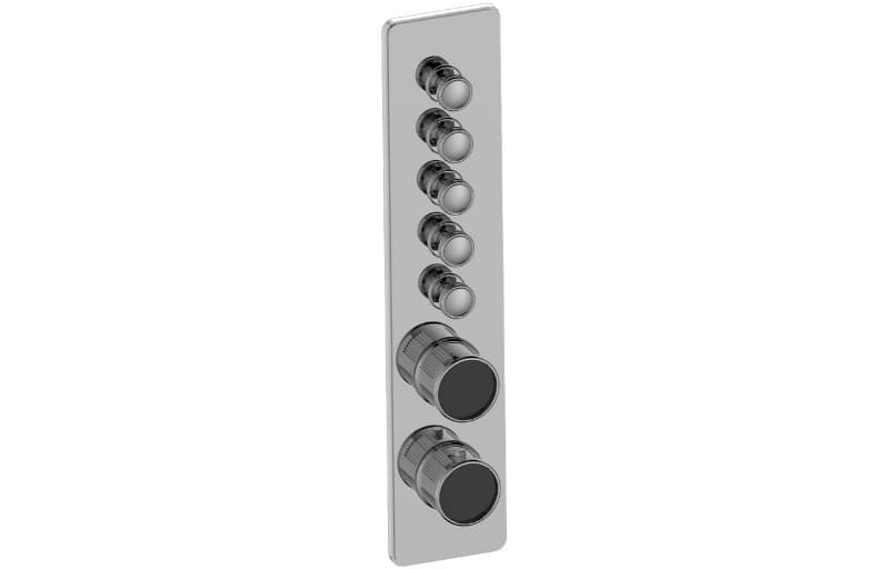 Graff RIVA – Trim Εντοιχισμού Ντους – Traditional 5-button Paired Knob Fluted Knurl Vertical (E-18015VBF-T)