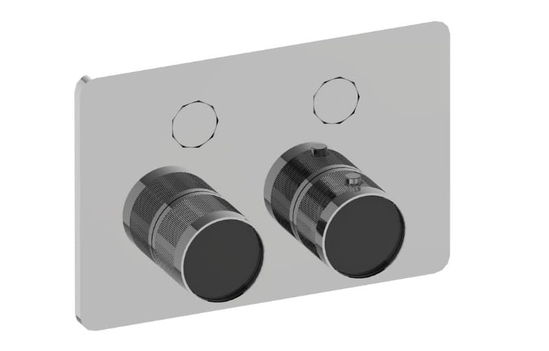 Graff RIVA – Trim Εντοιχισμού Ντους – Contemporary 2-button Diamond Knurl Compact (E-18022CCD-T)