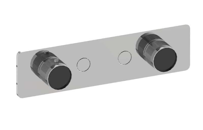 Graff RIVA – Trim Εντοιχισμού Ντους – Contemporary 2-button Split Knob Diamond Knurl Horizontal (E-18022HAD-T)