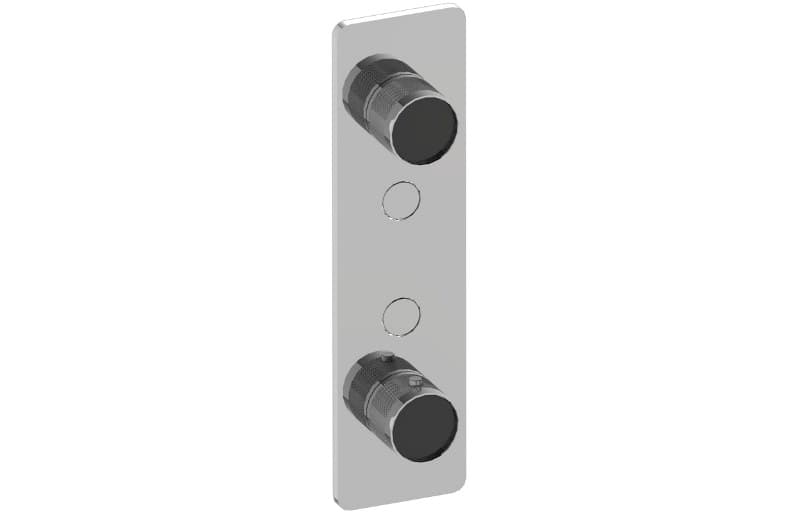 Graff RIVA – Trim Εντοιχισμού Ντους – Contemporary 2-button Split Knob Diamond Knurl Vertical (E-18022VAD-T)