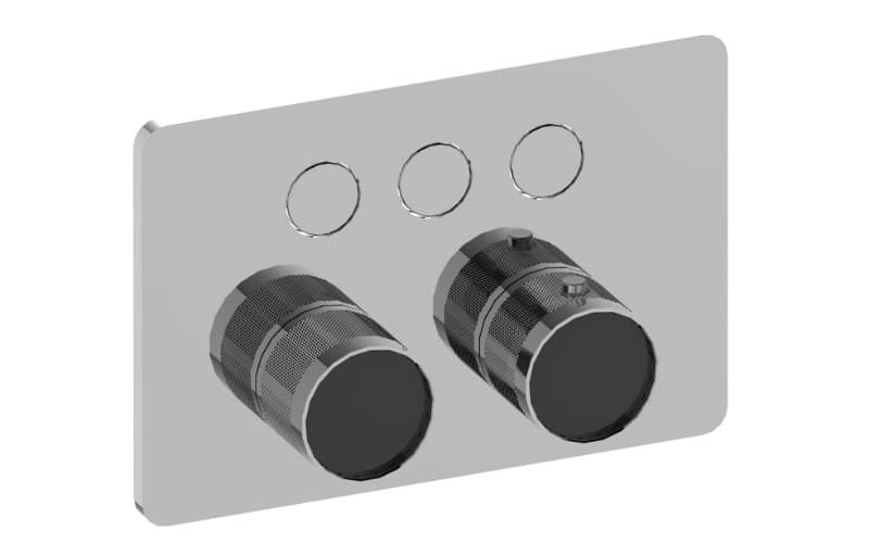 Graff RIVA – Trim Εντοιχισμού Ντους – Contemporary 3-button Diamond Knurl Compact (E-18023CCD-T)