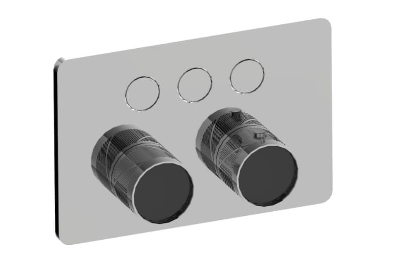 Graff RIVA – Trim Εντοιχισμού Ντους – Contemporary 3-button Oblique Knurl Compact (E-18023CCQ-T)