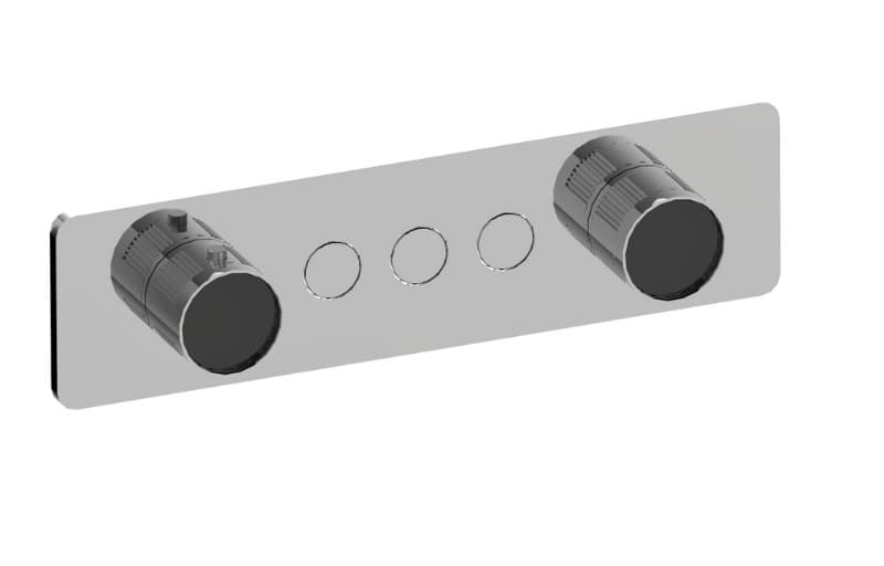 Graff RIVA – Trim Εντοιχισμού Ντους – Contemporary 3-button Split Knob Fluted Knurl Horizontal (E-18023HAF-T)