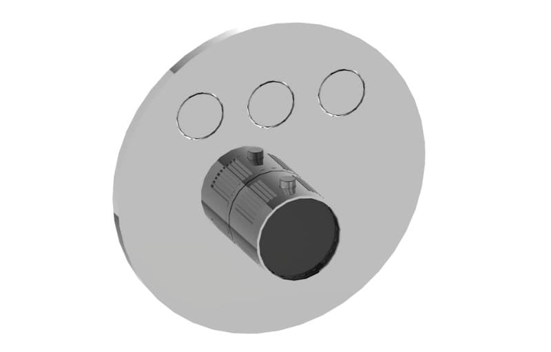 Graff RIVA – Trim Εντοιχισμού Ντους – Contemporary 3-button Fluted Knurl Round (E-18023RDF-T)