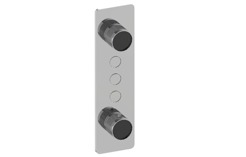 Graff RIVA – Trim Εντοιχισμού Ντους – Contemporary 3-button Split Knob Diamond Knurl Vertical (E-18023VAD-T)