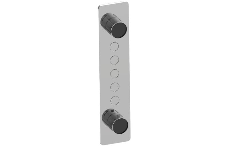 Graff RIVA – Trim Εντοιχισμού Ντους – Contemporary 5-button Split Knob Fluted Knurl Vertical (E-18025VAF-T)