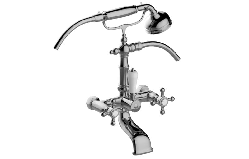 Graff Adley – Μπαταρία Λουτρού Τοίχου – Wall-mounted Bath & Shower With Hand Shower Set (E-3853-C2)