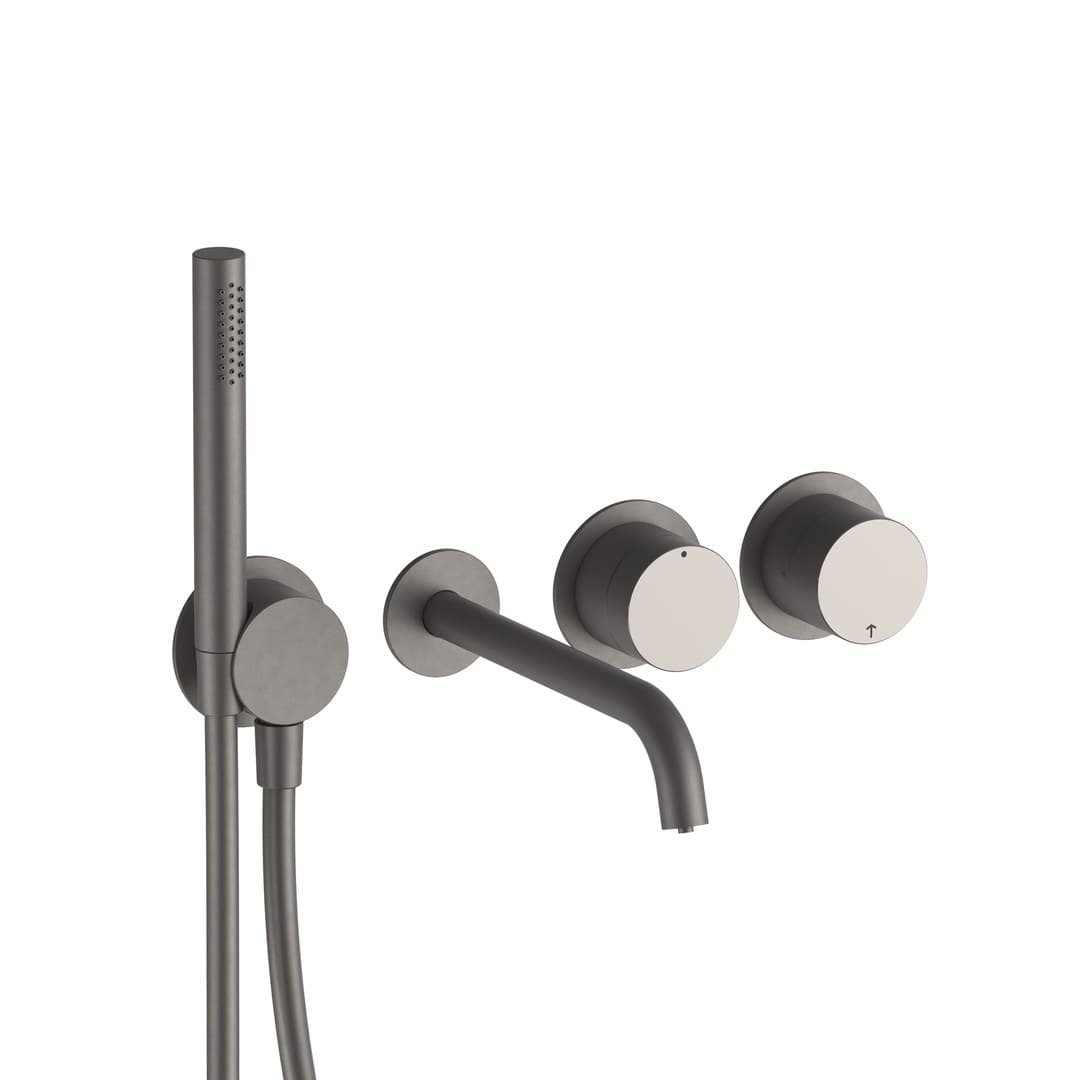 Fantini AC/ECLIPSE – Μπαταρία Λουτρού – Matt Gun Metal PVD (40P5L521B4000D721A)