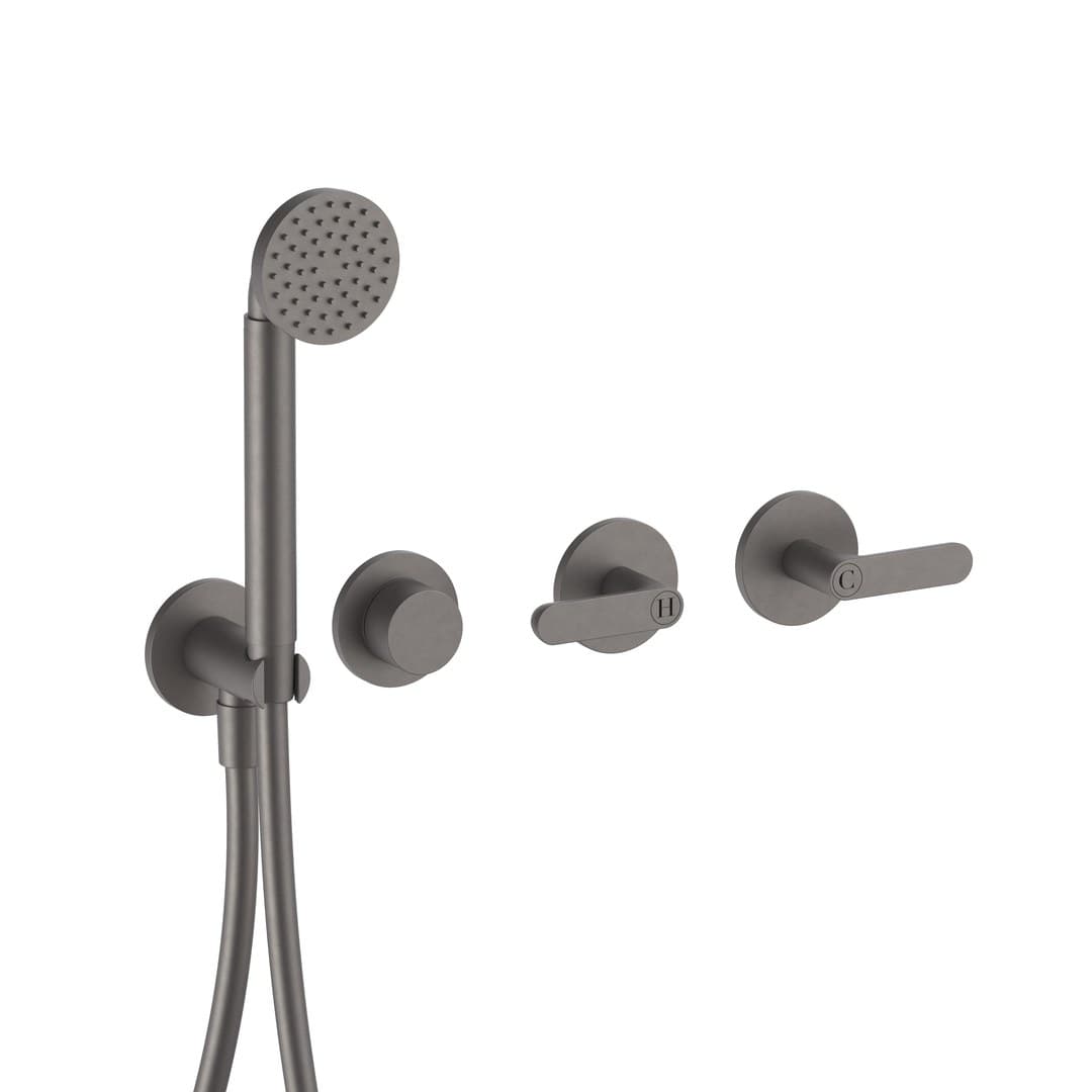 Fantini Icona Deco – Μπαταρία Λουτρού – Matt Gun Metal PVD (53P5R117B4400R117A)