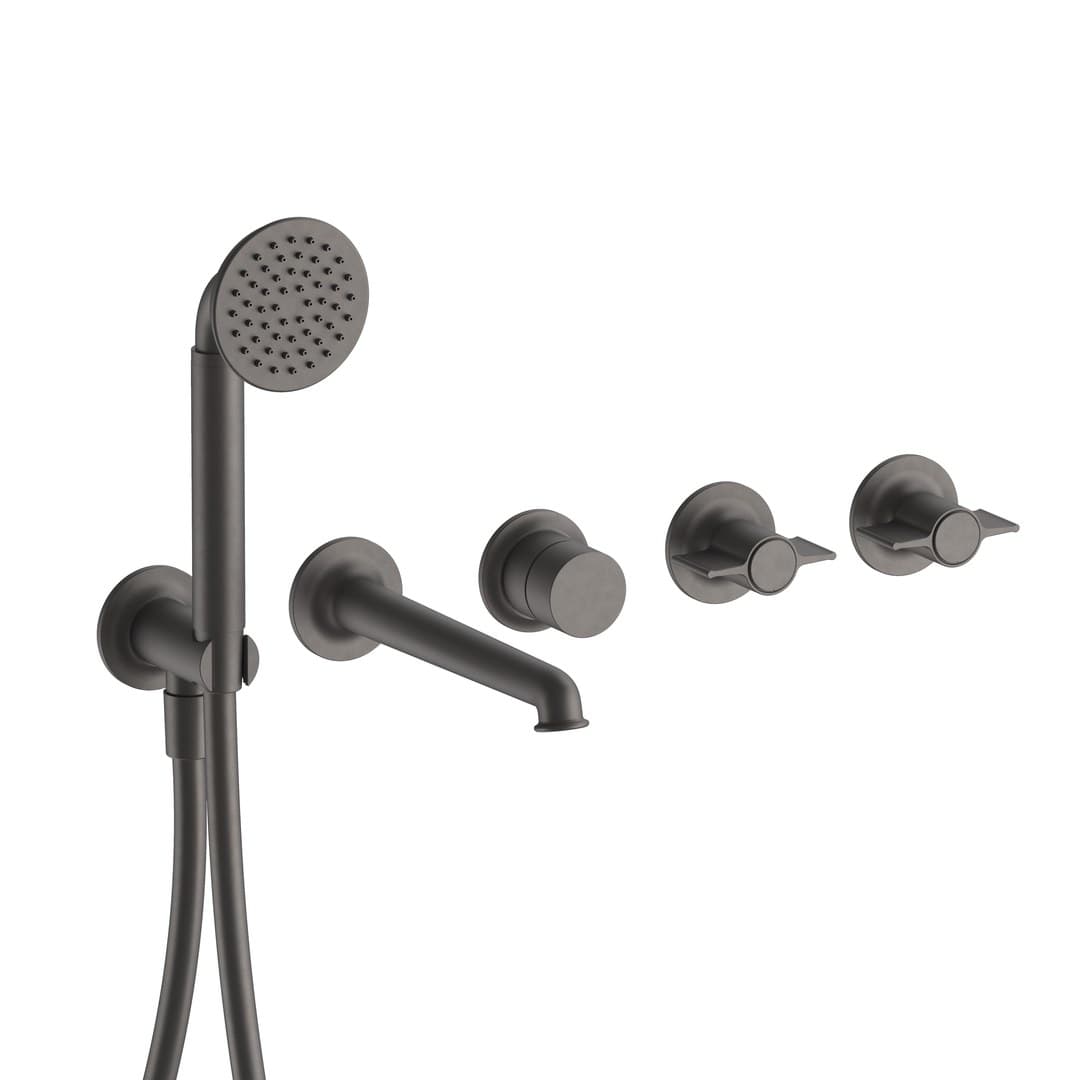Fantini Flora – Trim Εντοιχισμού Λουτρού – Matt Gun Metal PVD (76P5J418B)
