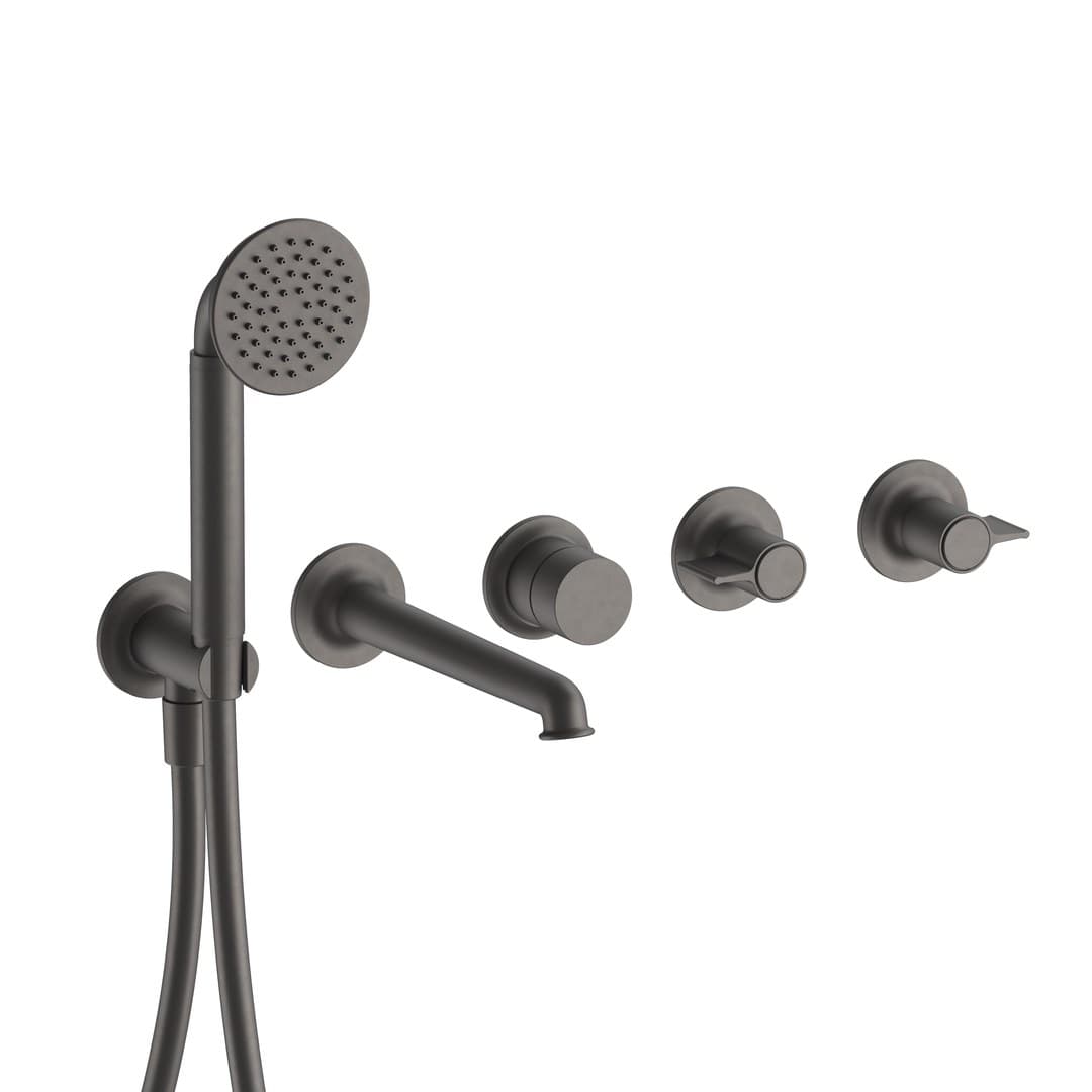 Fantini Flora – Trim Εντοιχισμού Λουτρού – Matt Gun Metal PVD (76P5J518B)