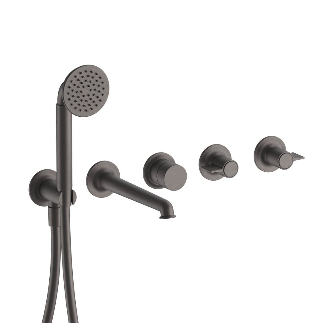 Fantini Flora – Trim Εντοιχισμού Λουτρού – Matt Gun Metal PVD (76P5J519B)