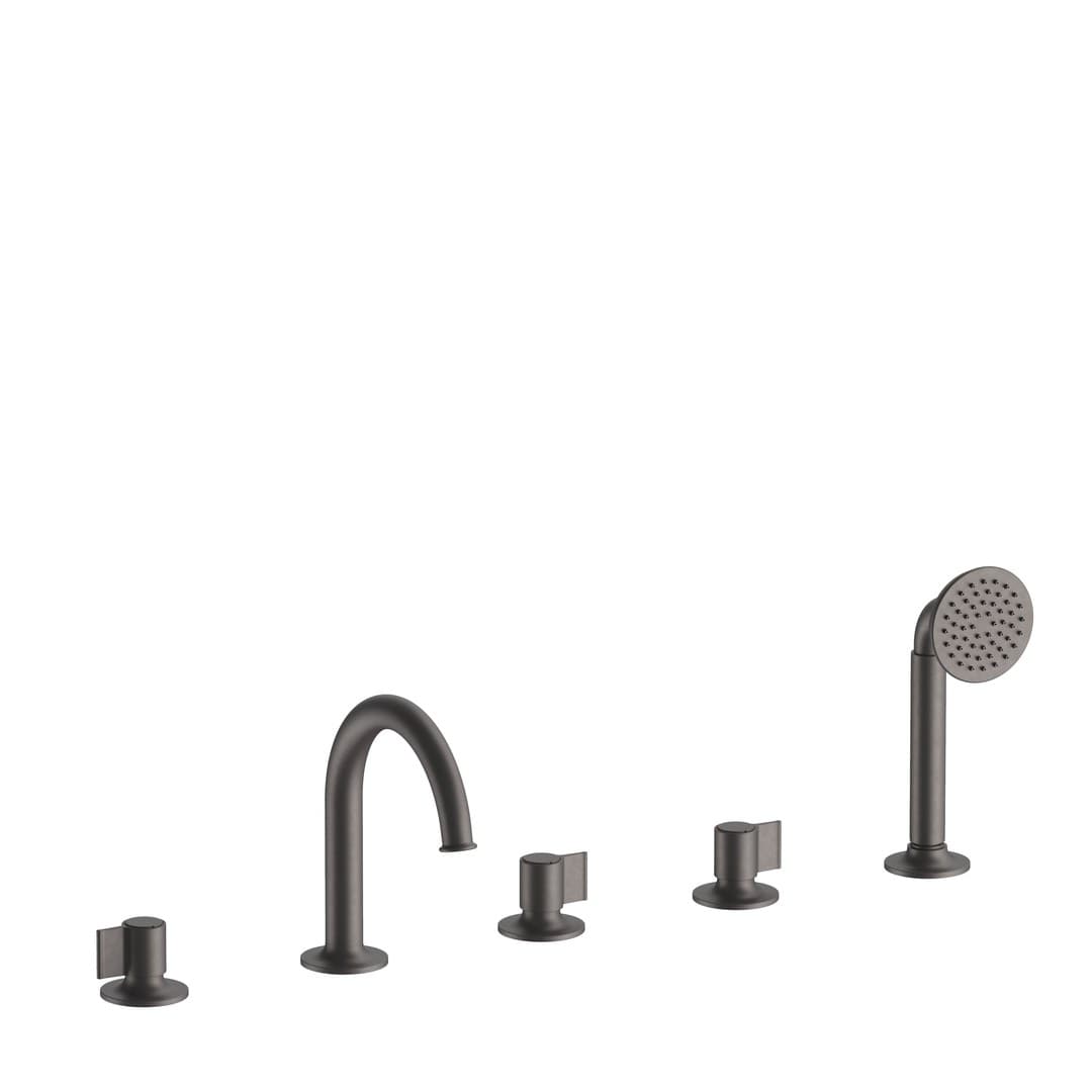 Fantini Flora – Μπαταρία Λουτρού Πάγκου – Matt Gun Metal PVD (76P5J565)