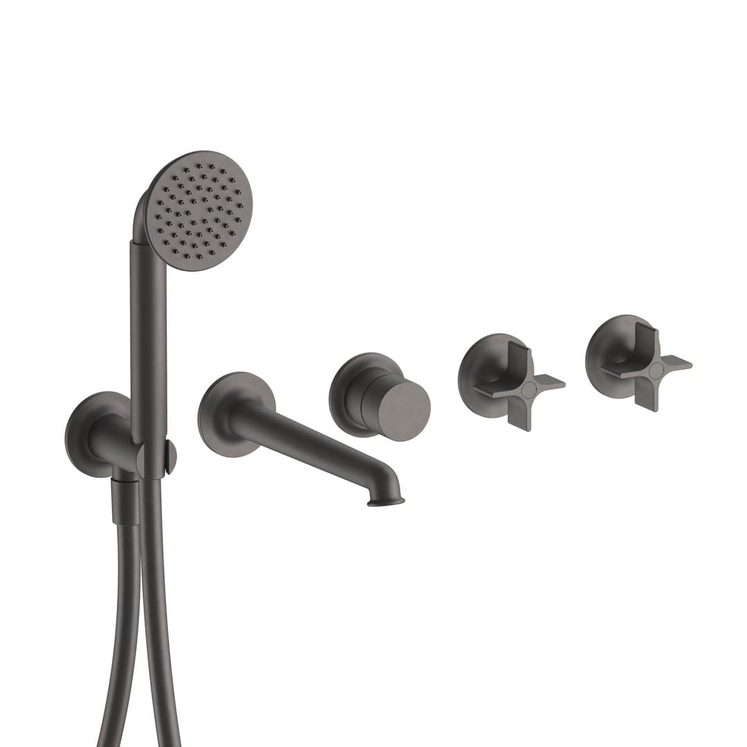 Fantini Flora – Trim Εντοιχισμού Λουτρού – Matt Gun Metal PVD (76P5J618B)