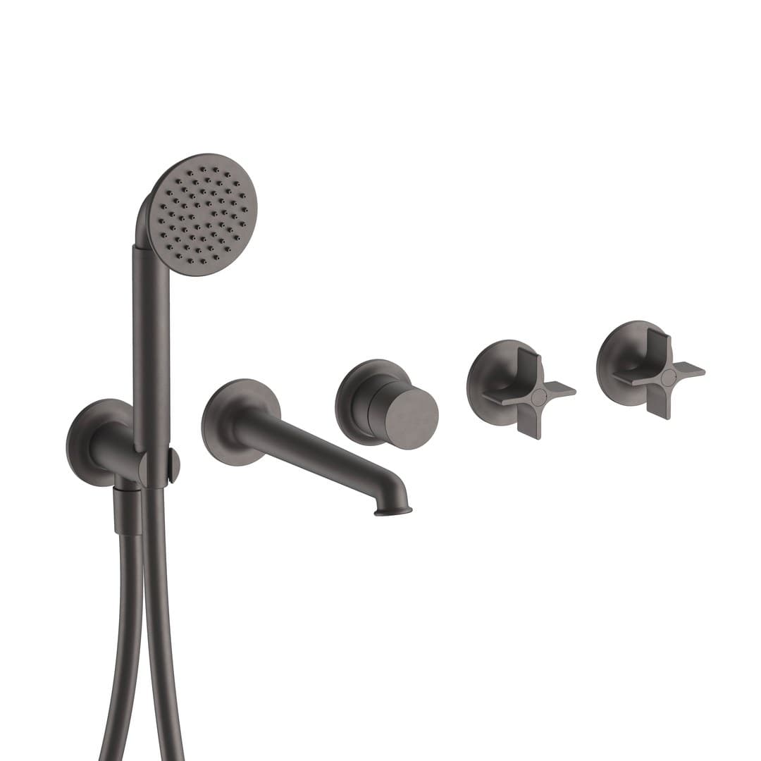 Fantini Flora – Trim Εντοιχισμού Λουτρού – Matt Gun Metal PVD (76P5J619B)