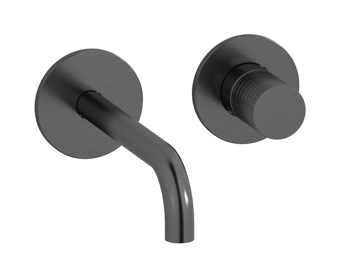 IB Rubinetterie Gatsby – Μπαταρία Νιπτήρα Τοίχου – Brushed Black Chrome (GA516CS)